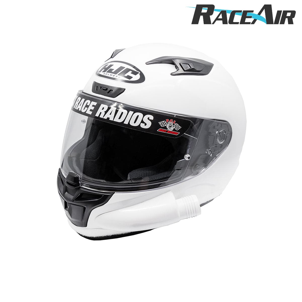 HJC i10 DOT Helmet - White - PCI Race Radios