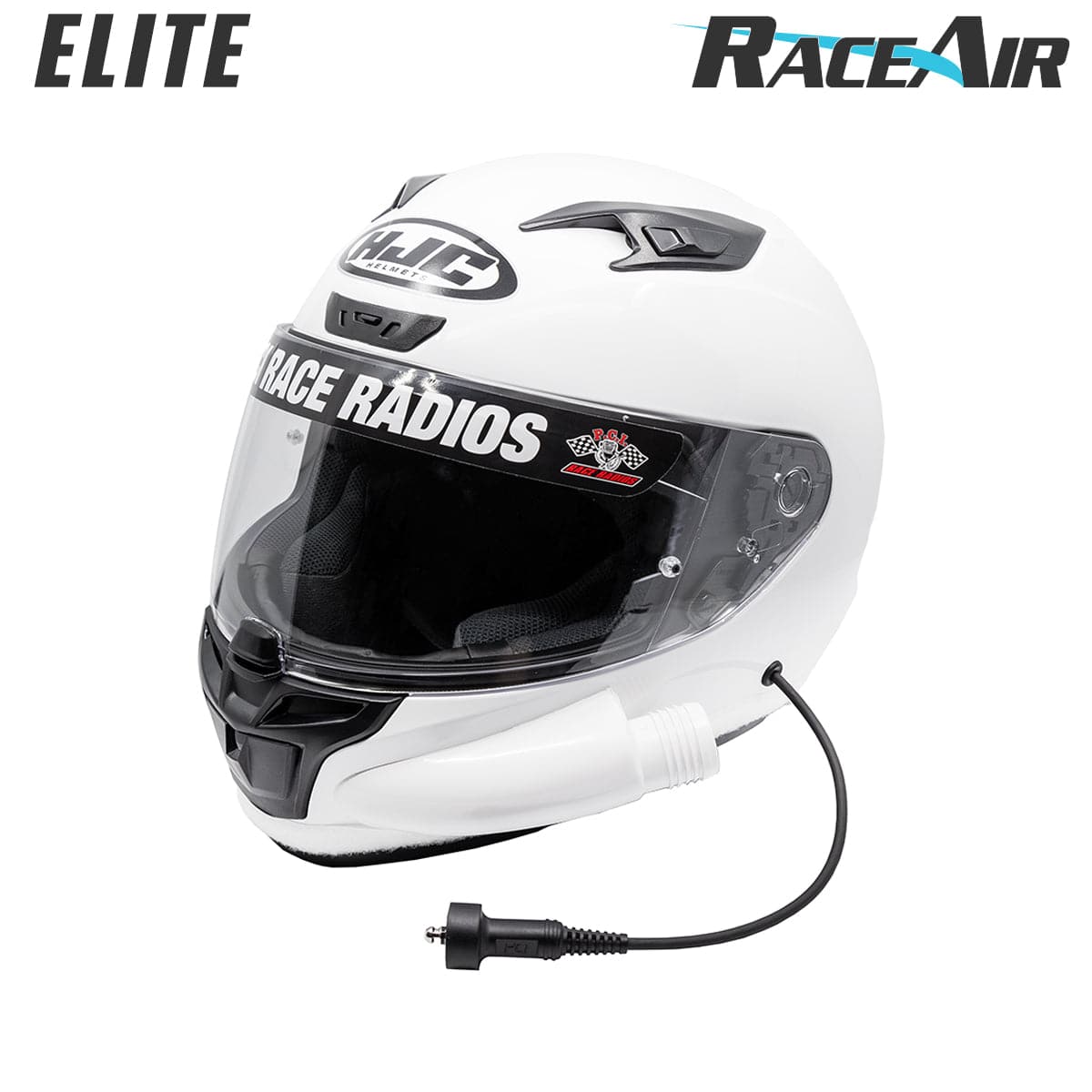 HJC i10 DOT Helmet - White - PCI Race Radios