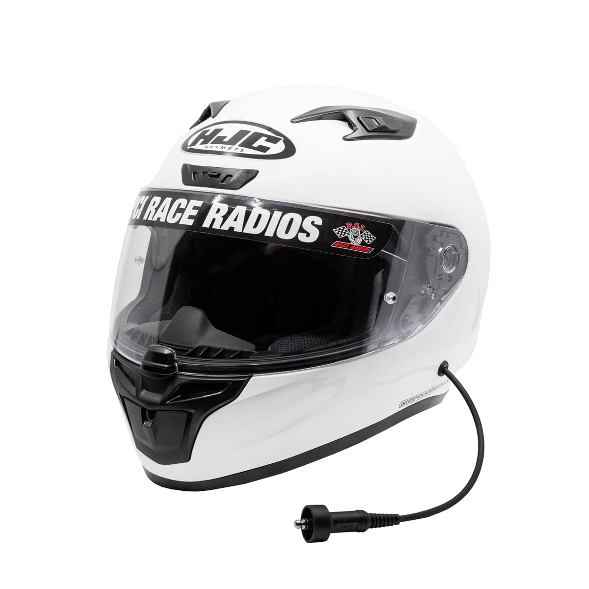 HJC i10 DOT Helmet - White - PCI Race Radios