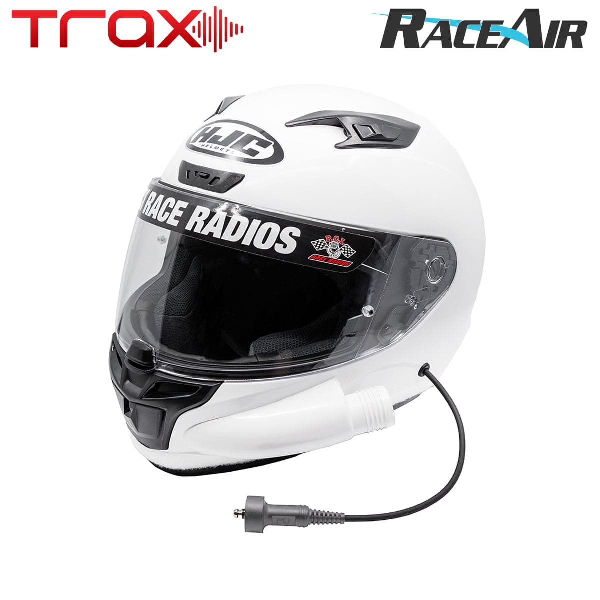 HJC i10 DOT Helmet - White - PCI Race Radios
