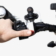 Motorcycle PTT Bolt On Nexus Race Installed - PCI Race Radios