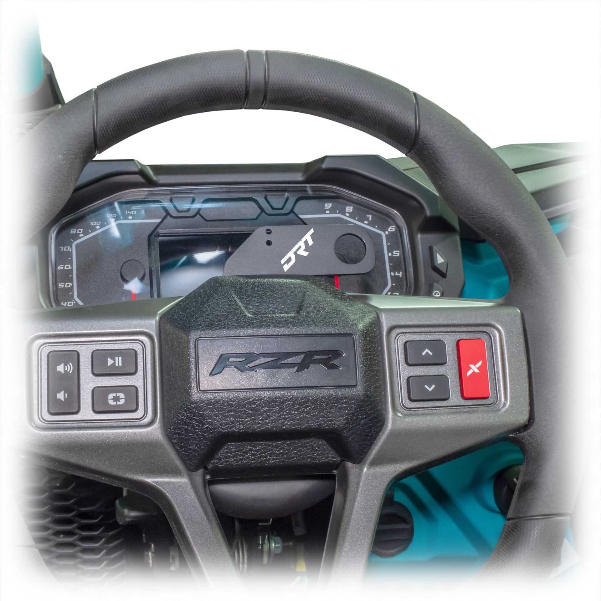 DRT Polaris RZR 2020+ Steering Wheel Single Push-To-Talk Plate - PCI Race Radios