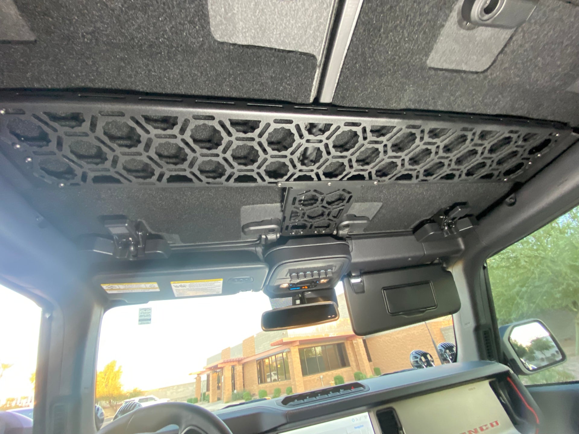 Bronco Raptor 2022 + Inside Roof Mount (across front seats with short front panel) by Adapt-A-Panel - PCI Race Radios