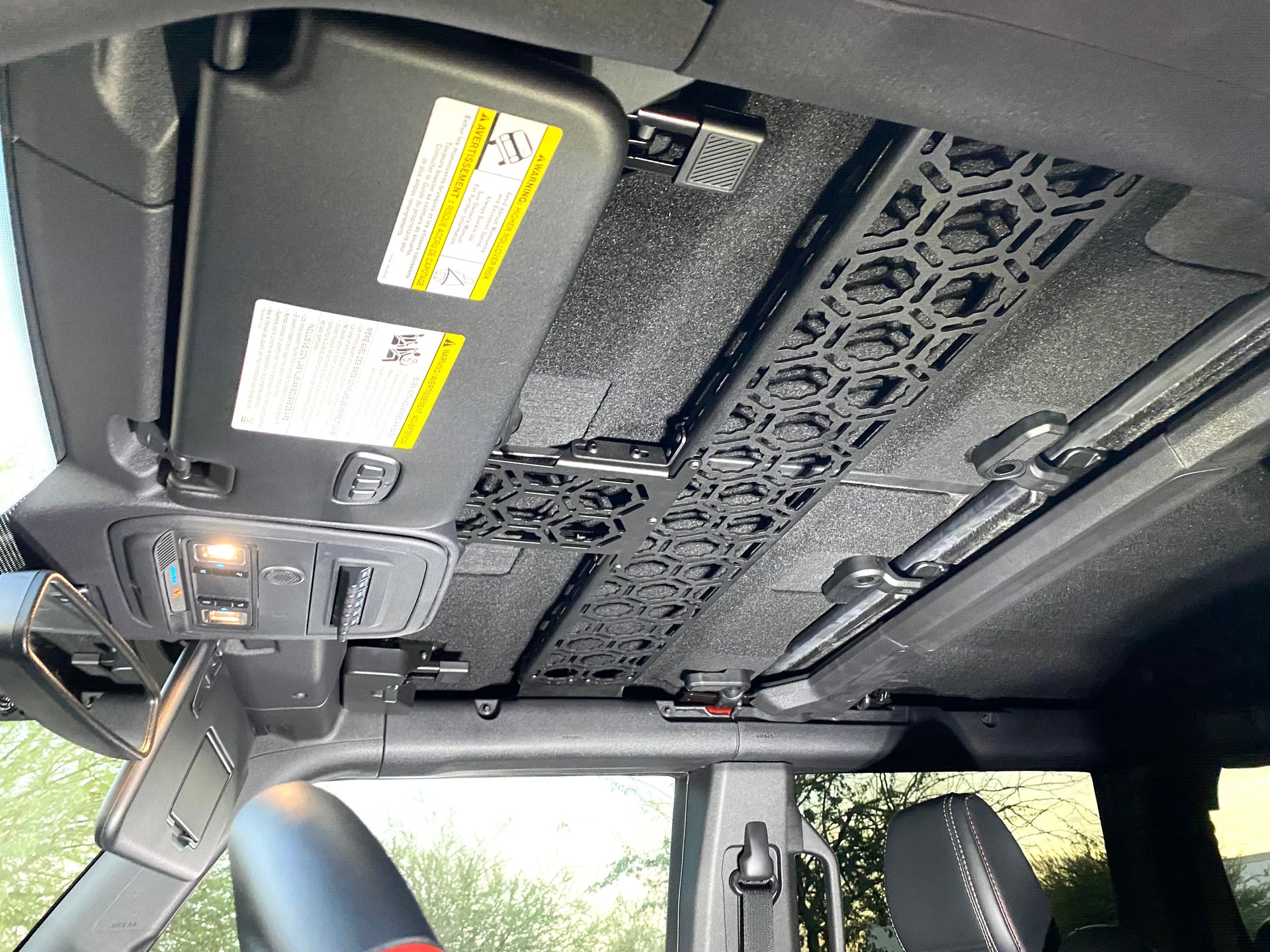Bronco Raptor 2022 + Inside Roof Mount (across front seats with short front panel) by Adapt-A-Panel - PCI Race Radios