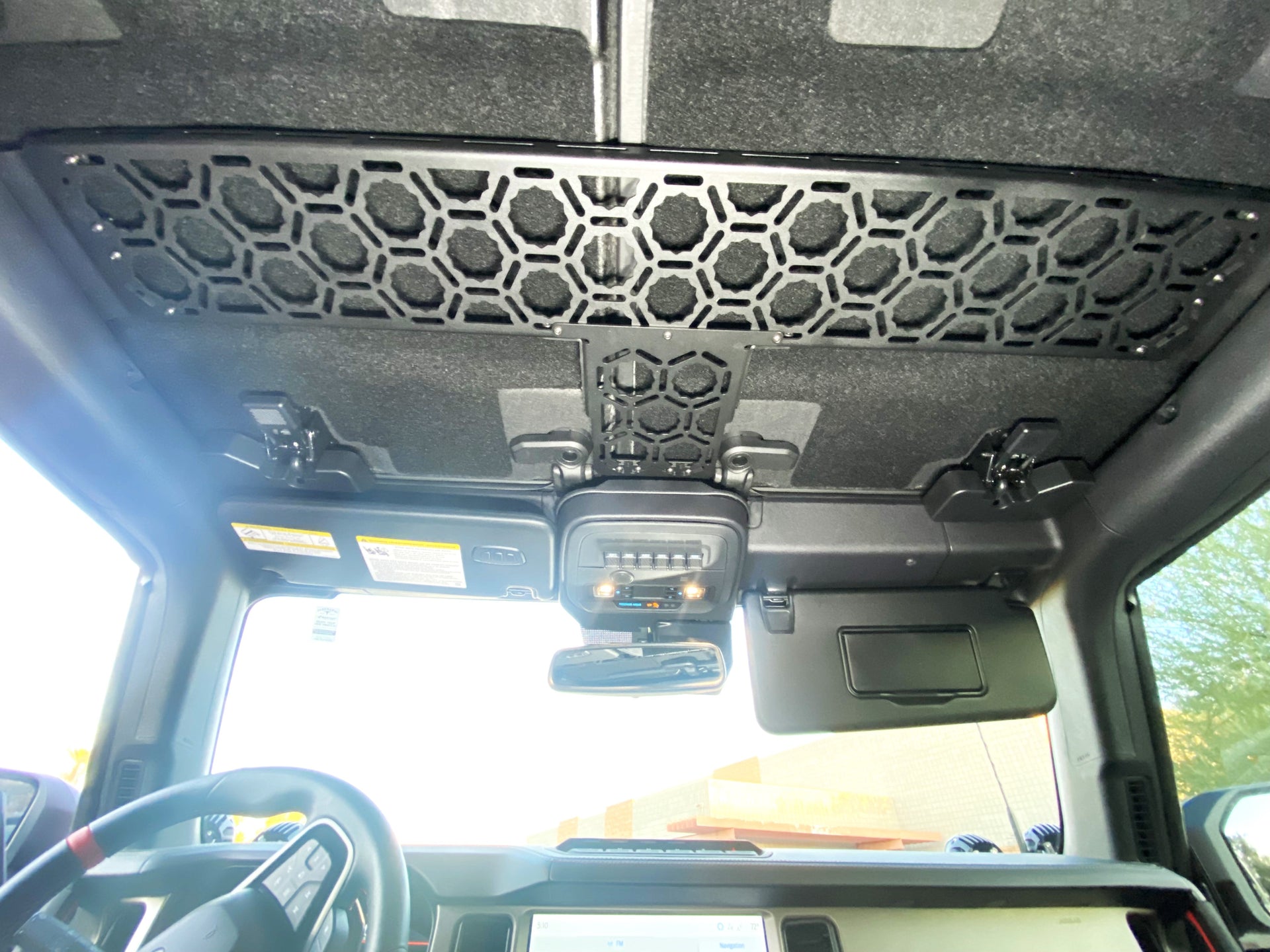 Bronco Raptor 2022 + Inside Roof Mount (across front seats with short front panel) by Adapt-A-Panel - PCI Race Radios