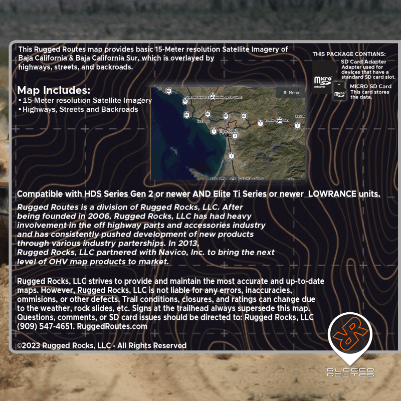 Baja Peninsula Satellite Imagery Map Lowrance