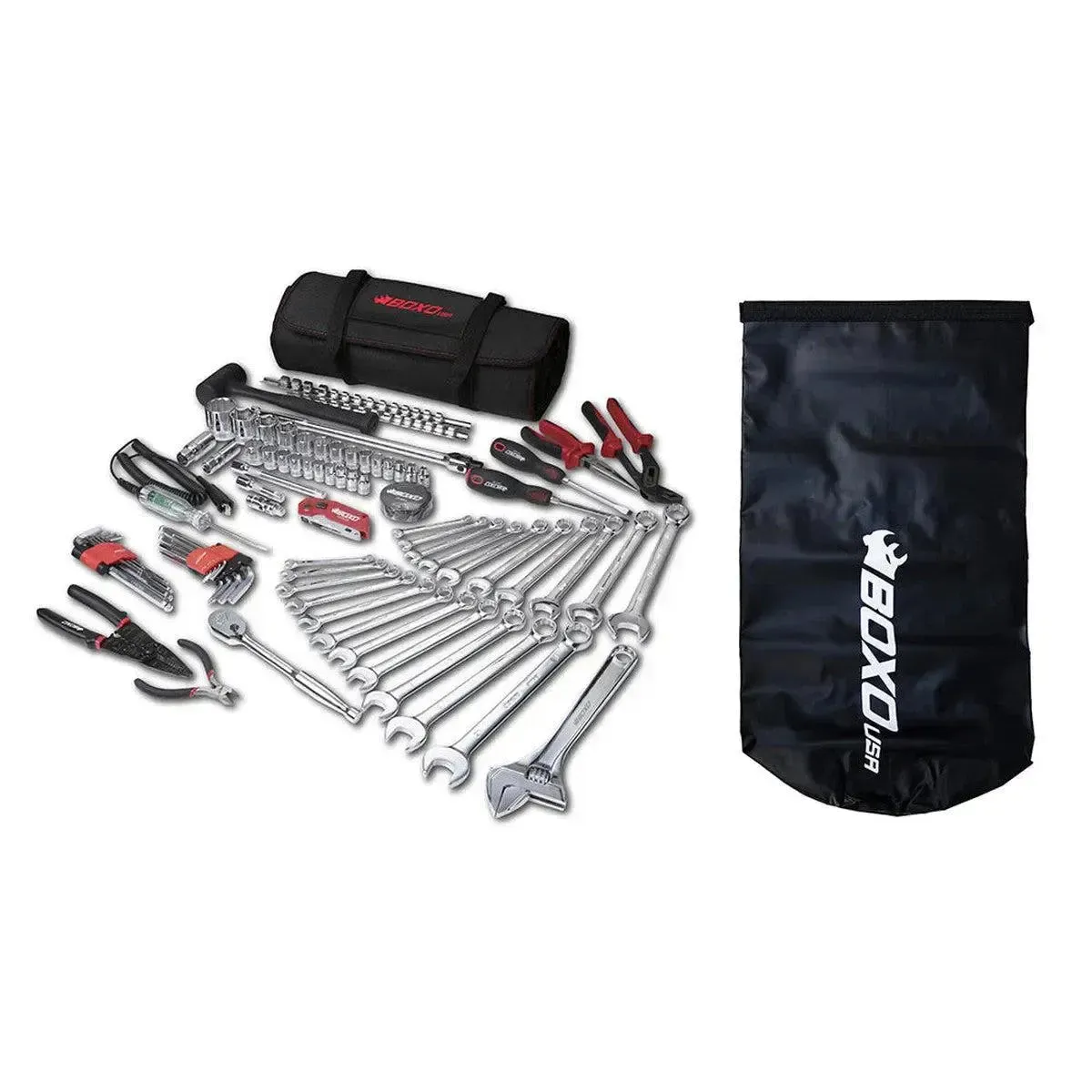 Boxo Combo Tool Roll | 82-Piece Metric and SAE Tool Roll and Dry Bag