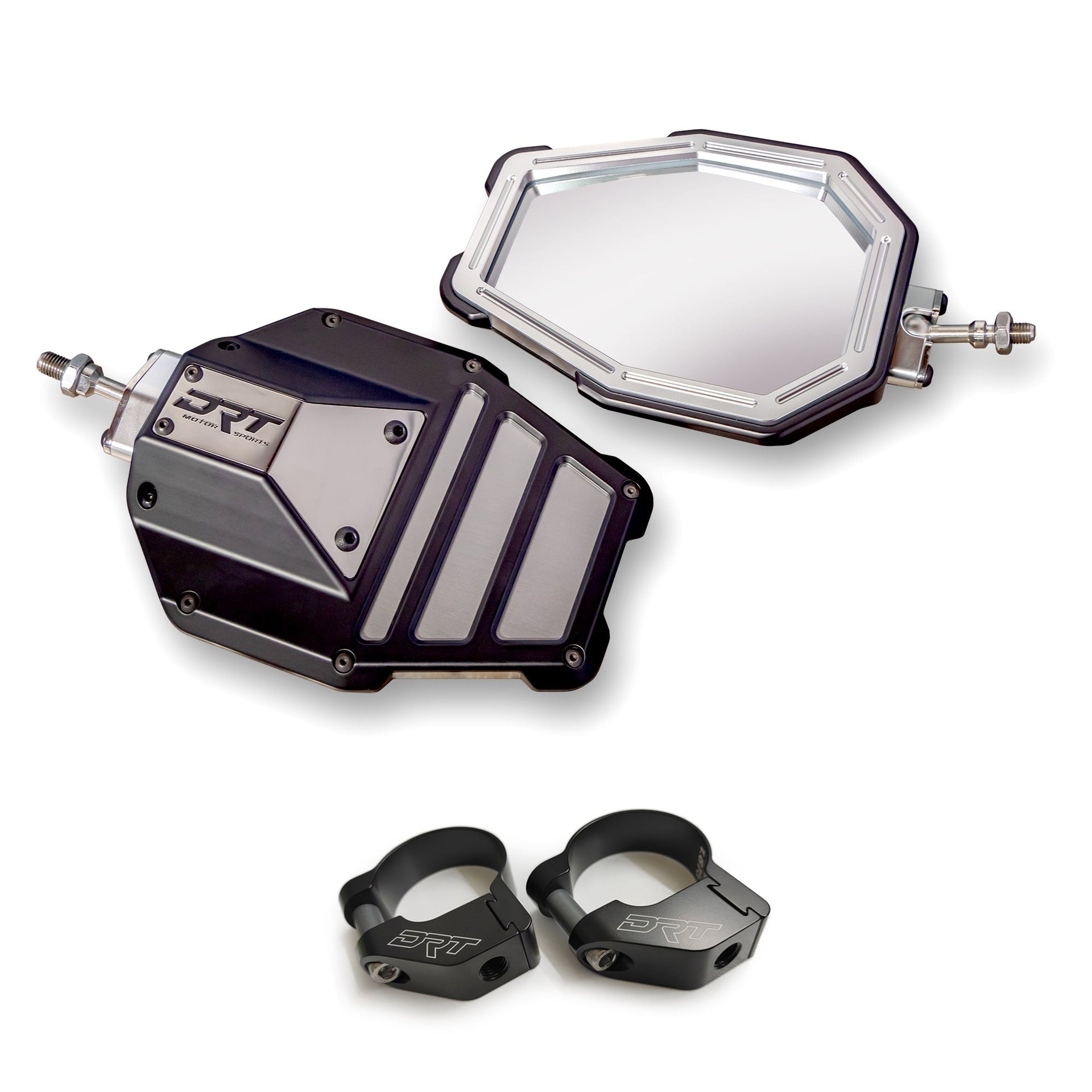 DRT Billet Aluminum Tactical Convex Side Mirror Set - PCI Race Radios