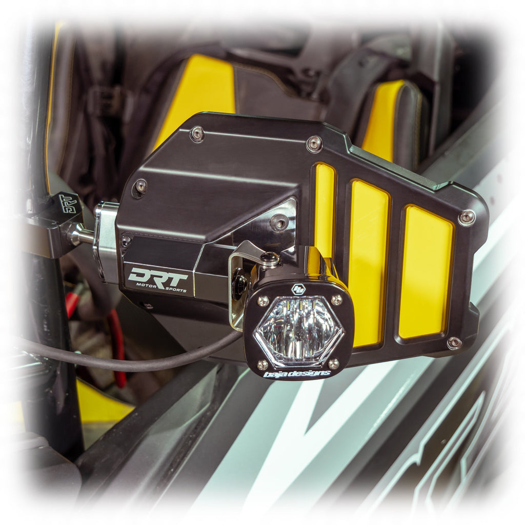 DRT Billet Aluminum Tactical Convex Side Lighted Mirror Set Kit - PCI Race Radios