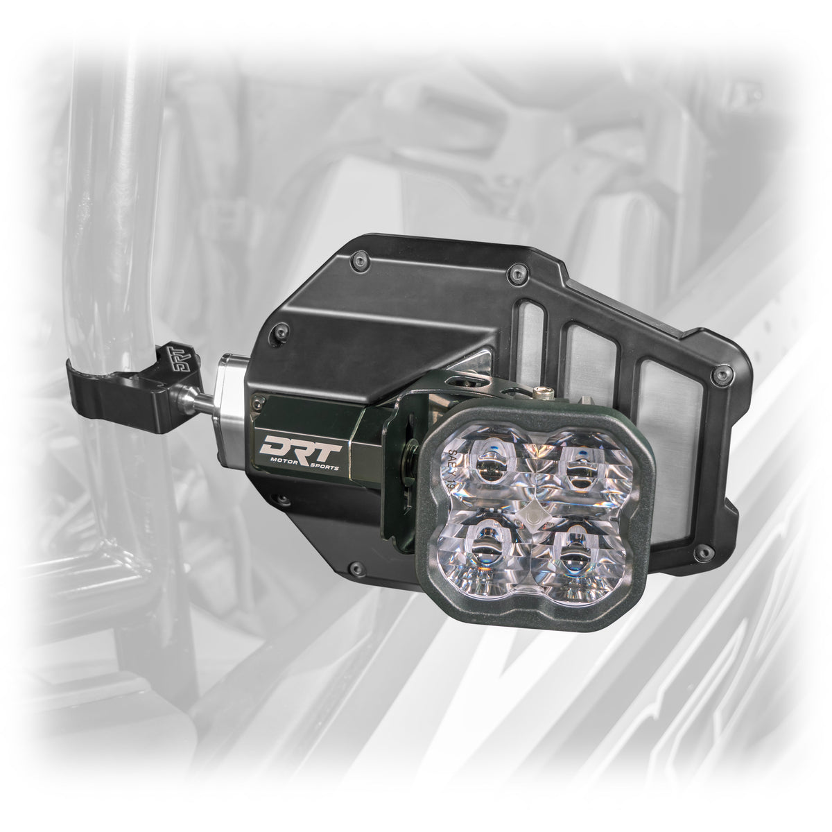 DRT Billet Aluminum Tactical Convex Side Lighted Mirror Set Kit - PCI Race Radios