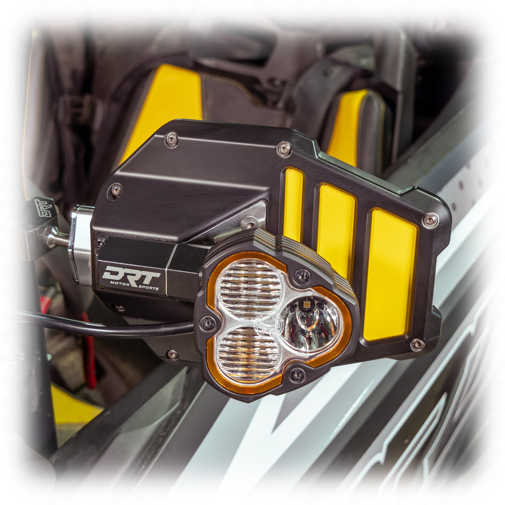 DRT Billet Aluminum Tactical Convex Side Lighted Mirror Set Kit - PCI Race Radios