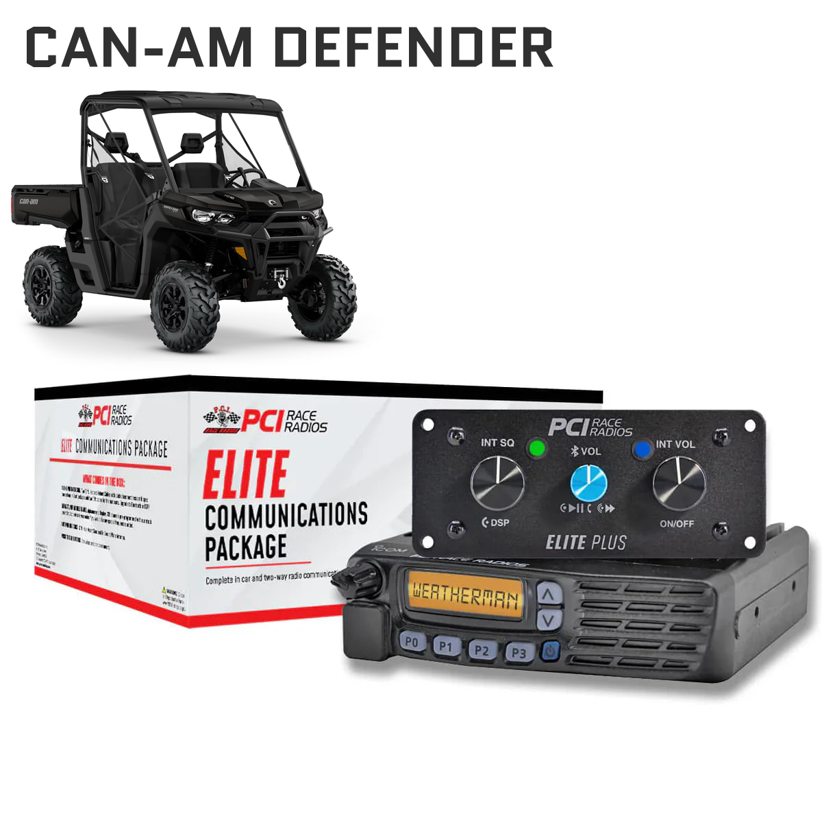 Can Am Defender Elite UTV Communications Package - PCI Race Radios