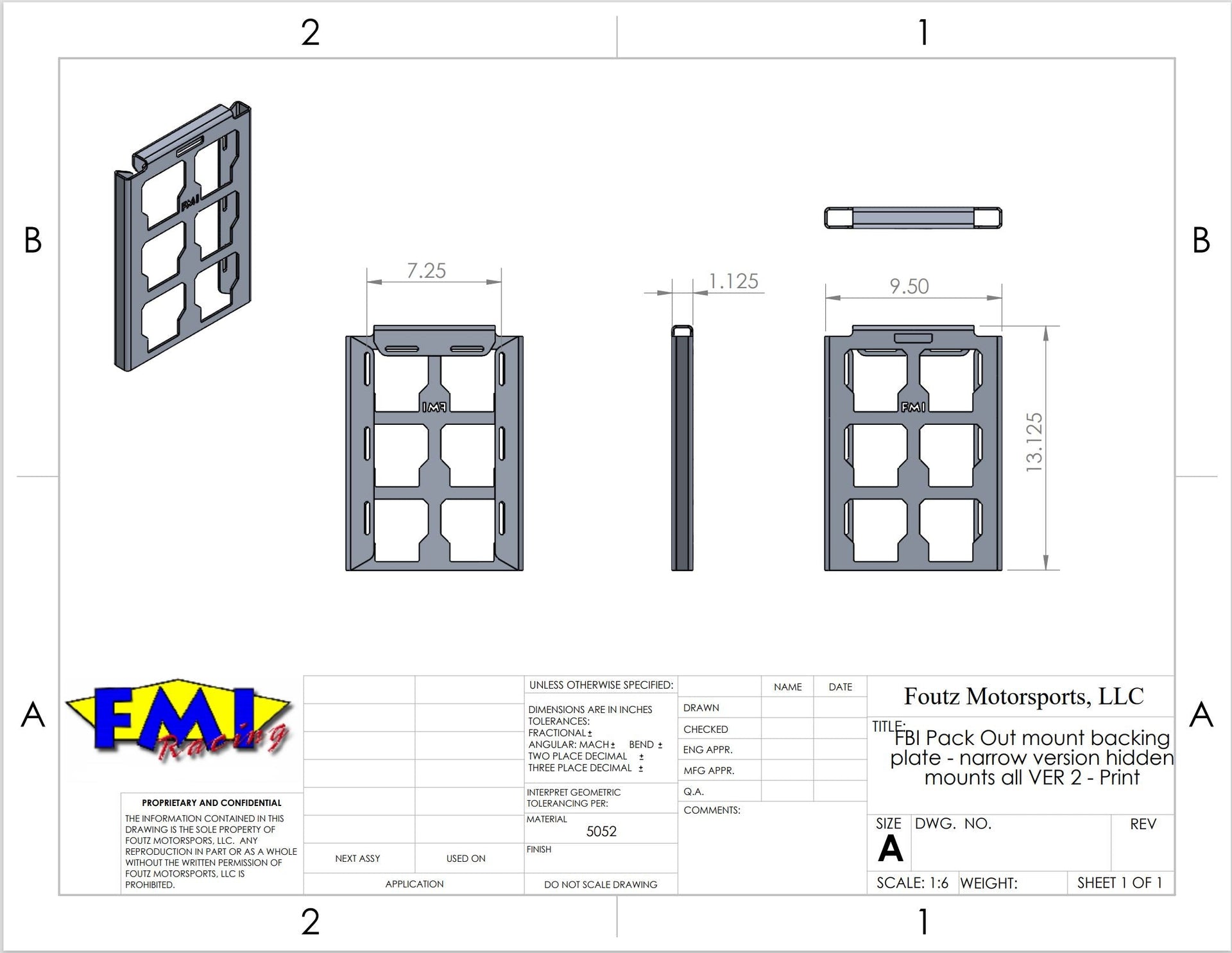 PACKOUT Storage Universal Mounting Plate - PCI Race Radios