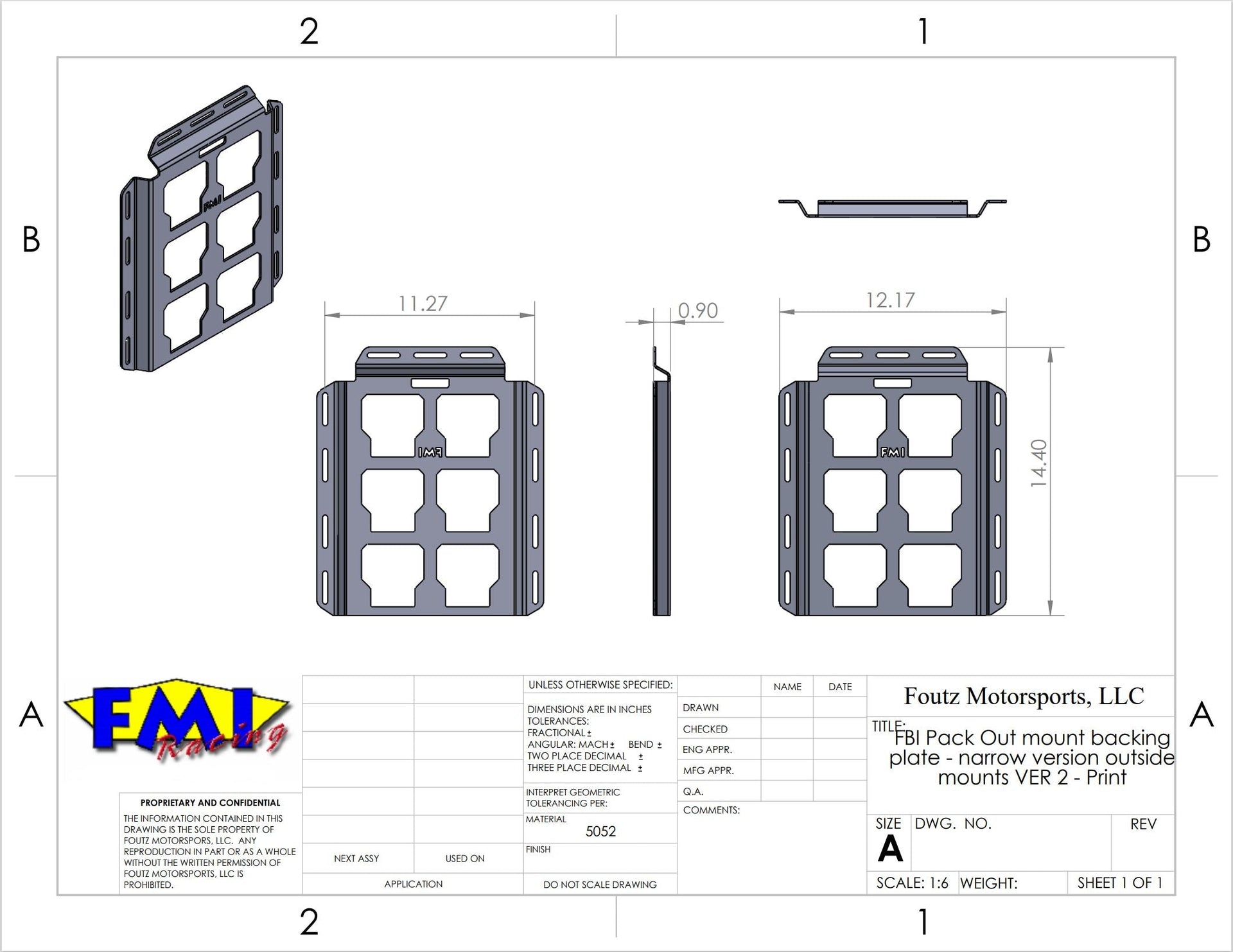 PACKOUT Storage Universal Mounting Plate - PCI Race Radios