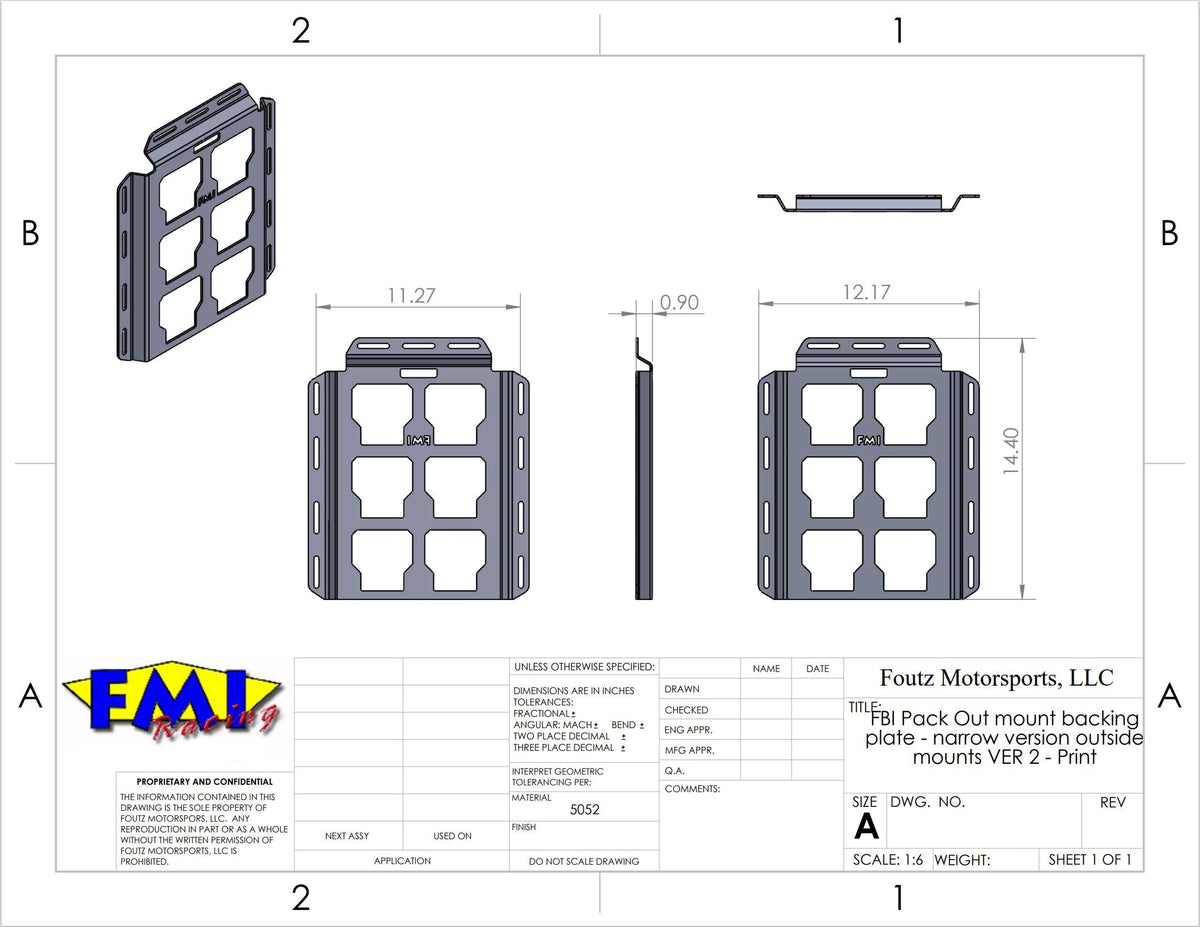 PACKOUT Storage Universal Mounting Plate - PCI Race Radios