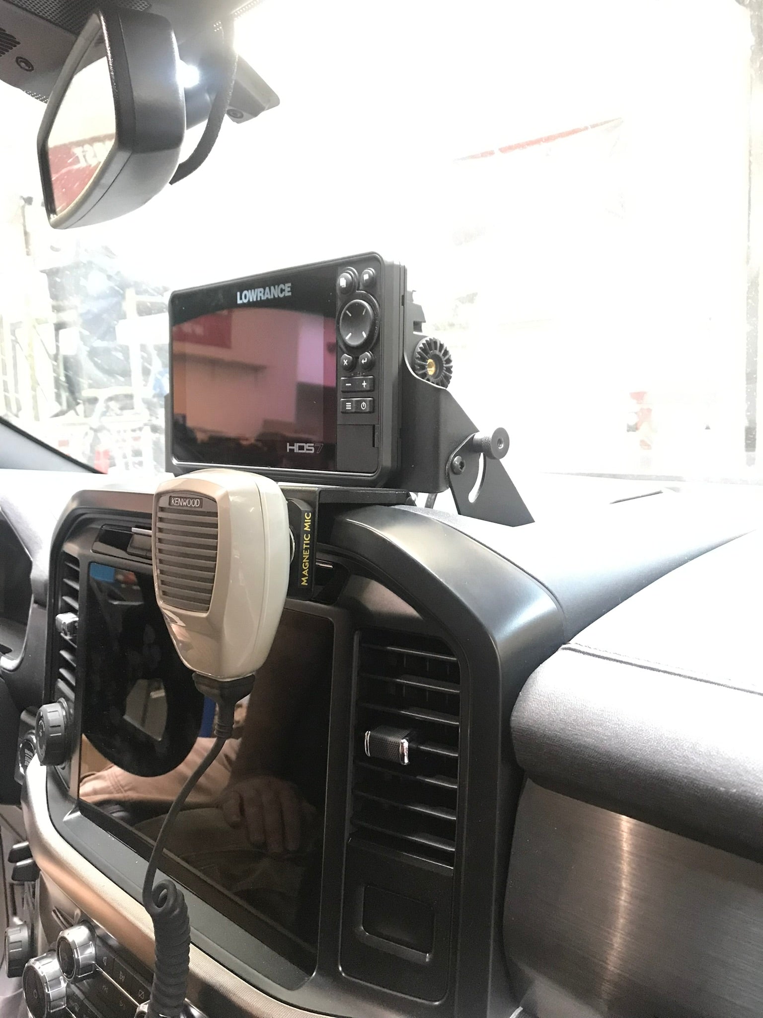 2021 - 2024 F150 & Gen 3 Raptor Center Dash Fold Down GPS mount - HDS7 Live - PCI Race Radios