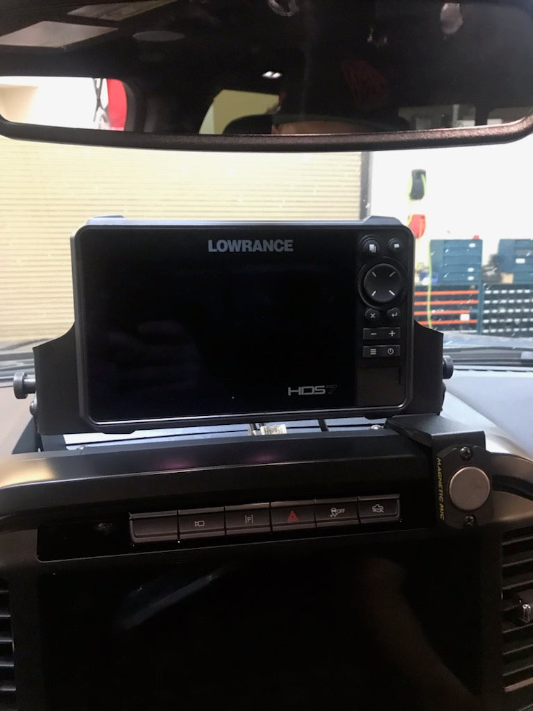2021 - 2024 F150 & Gen 3 Raptor Center Dash Fold Down GPS mount - HDS7 Live - PCI Race Radios