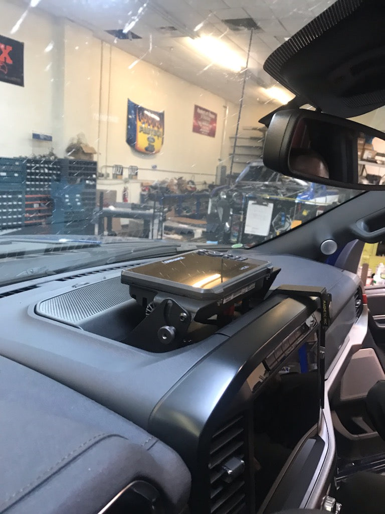 2021 - 2023 F150 & Gen 3 Raptor Center Dash Fold Down GPS mount- HDS7 Carbon - PCI Race Radios