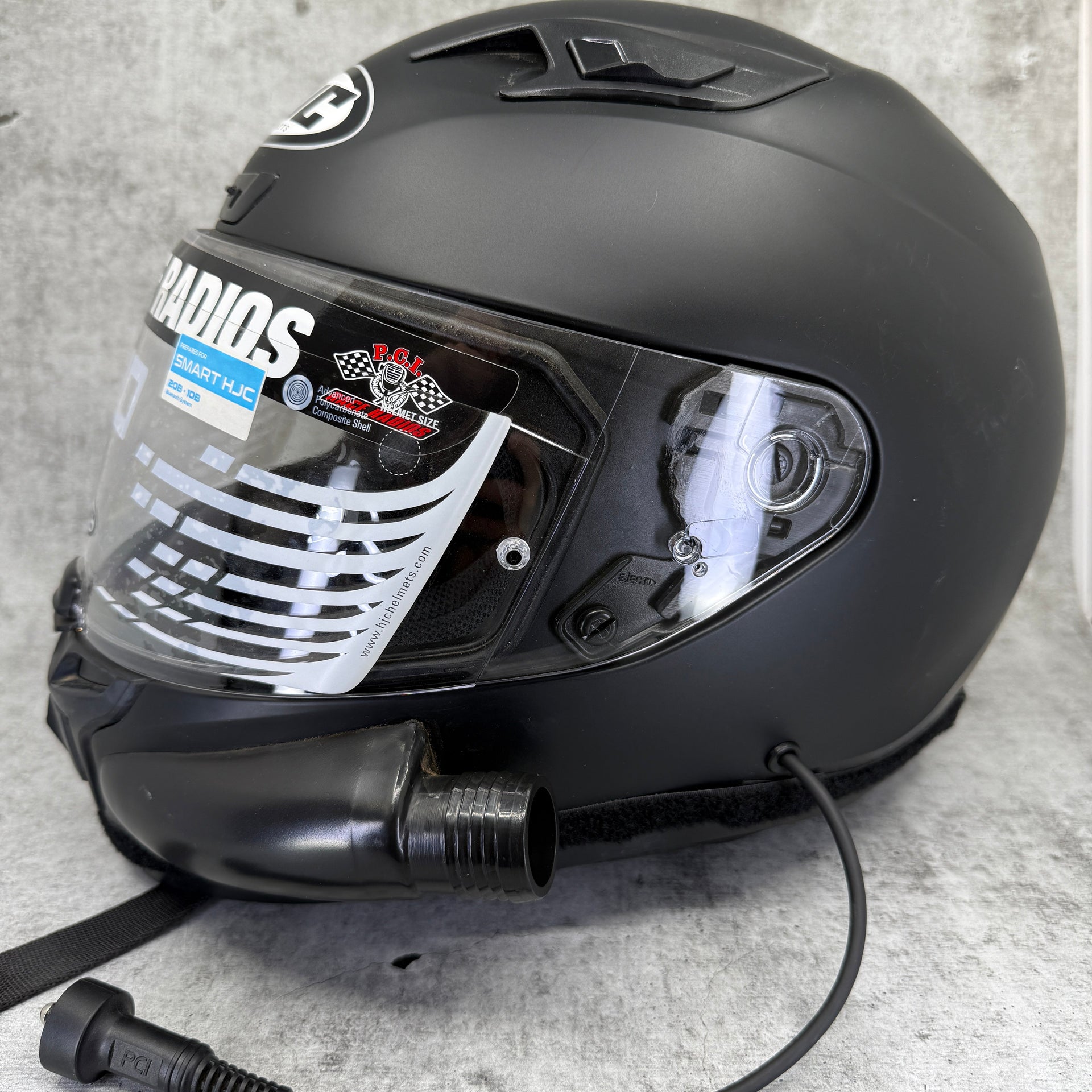 Clearance HJC i10 DOT Helmet - Black - High Usage - PCI Race Radios