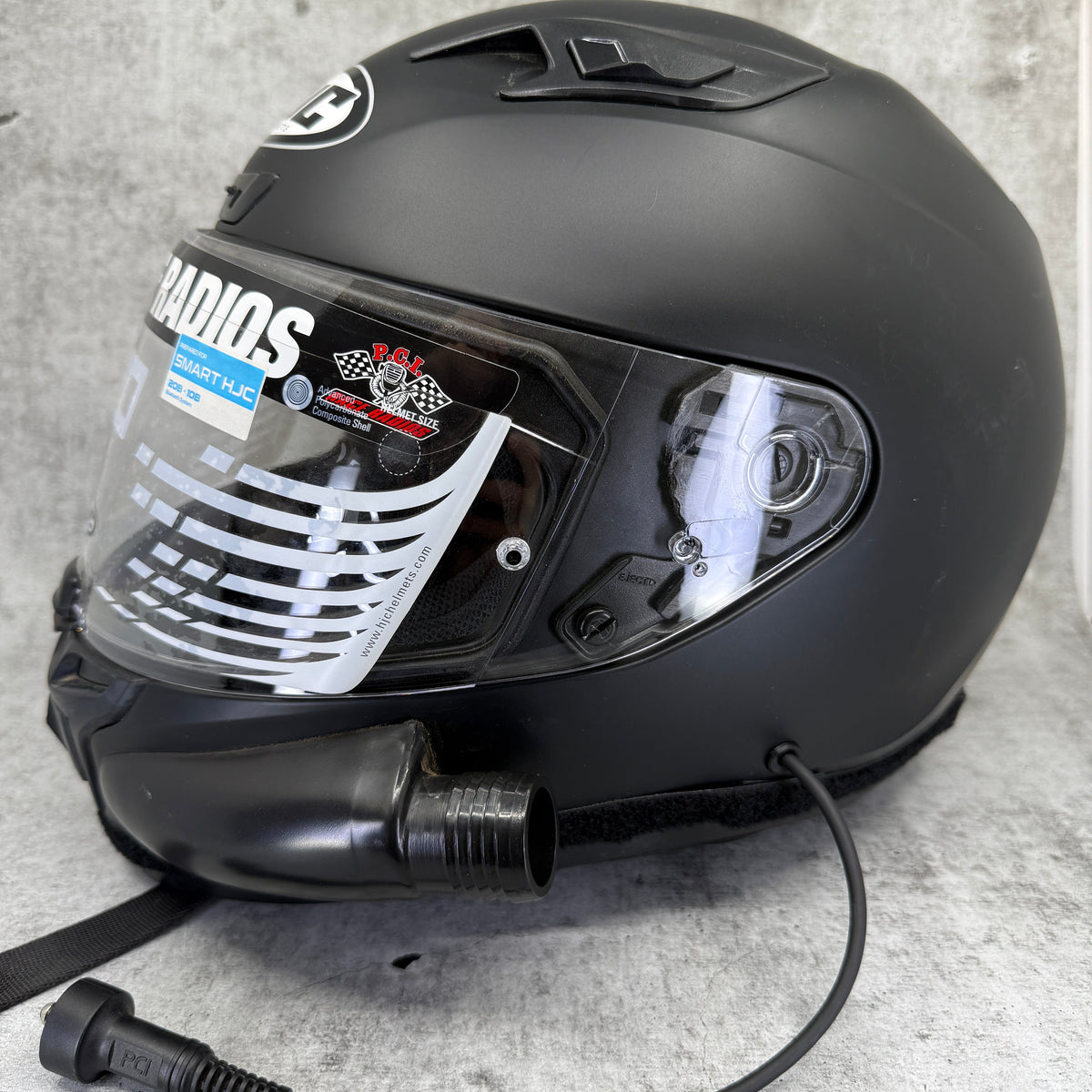 Clearance HJC i10 DOT Helmet - Black - High Usage - PCI Race Radios