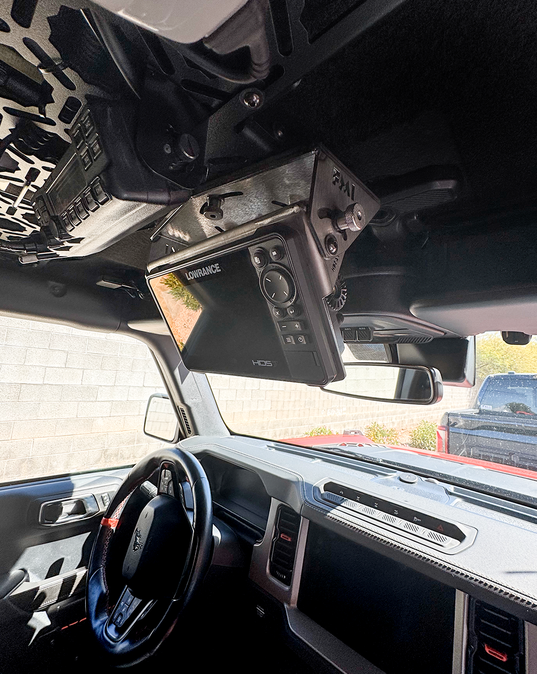 Fold Down Lowrance HDS7-LIVE GPS Mount - Bronco and Bronco Raptor Roof Mount - PCI Race Radios