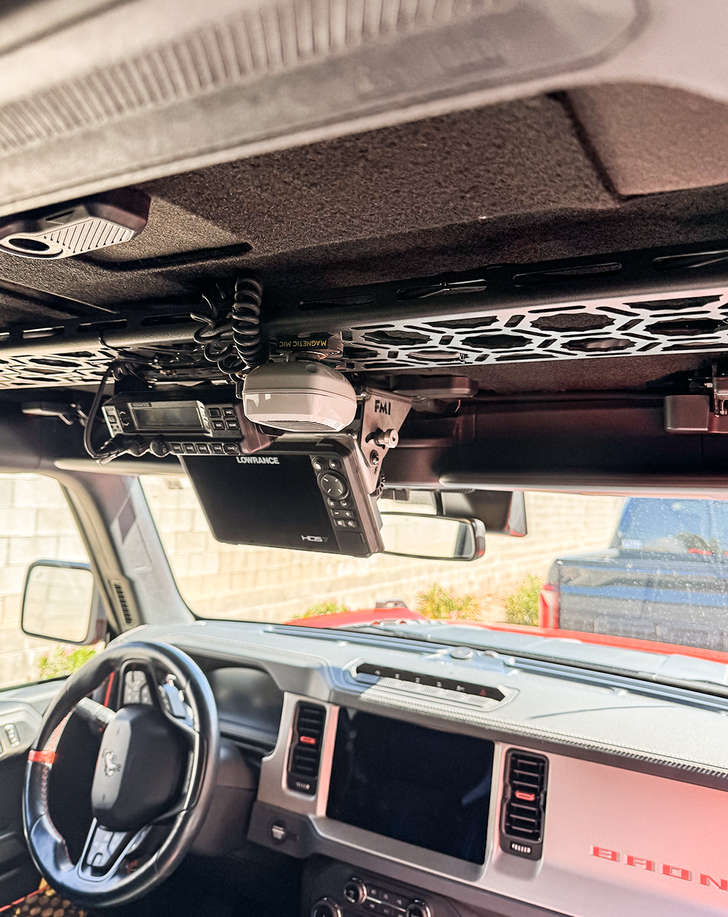 Fold Down Lowrance HDS7-LIVE GPS Mount - Bronco and Bronco Raptor Roof Mount - PCI Race Radios