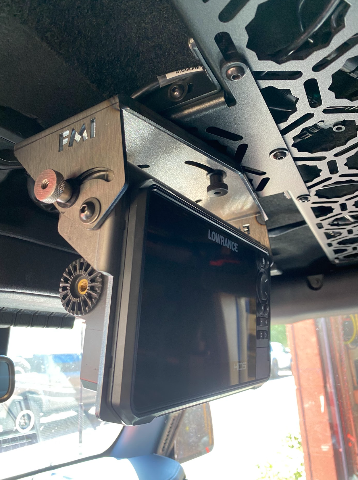 Fold Down Lowrance HDS7-LIVE GPS Mount - Bronco and Bronco Raptor Roof Mount - PCI Race Radios