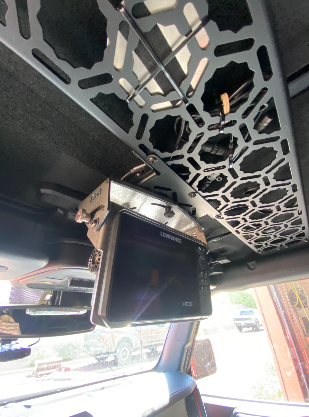 Fold Down Lowrance HDS7-LIVE GPS Mount - Bronco and Bronco Raptor Roof Mount - PCI Race Radios