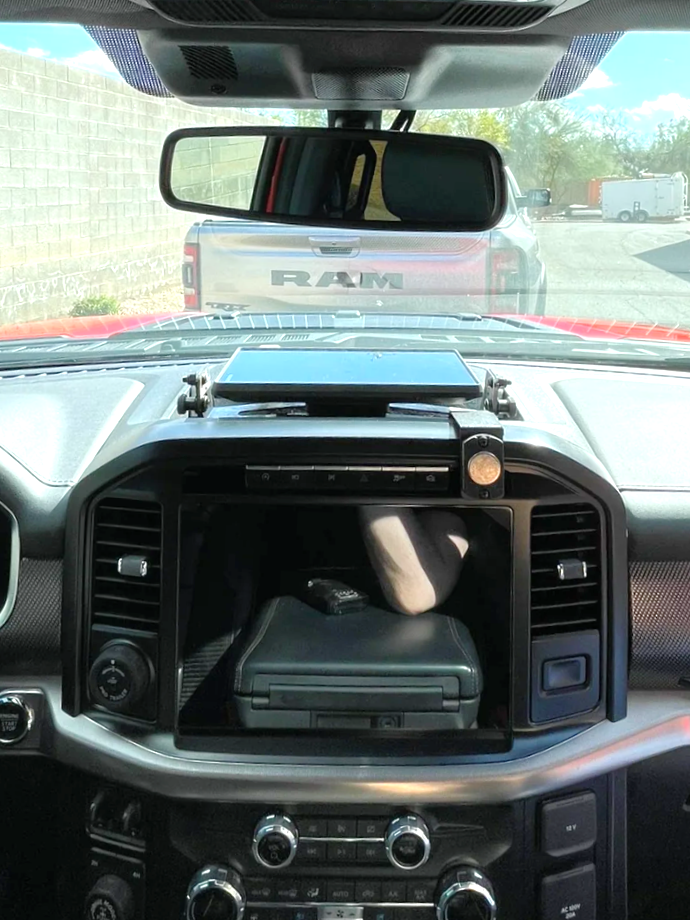 Gen 3 Raptor & 2021+ F150 - Center Dash Fold Down GPS mount - Garmin TREAD XL - PCI Race Radios