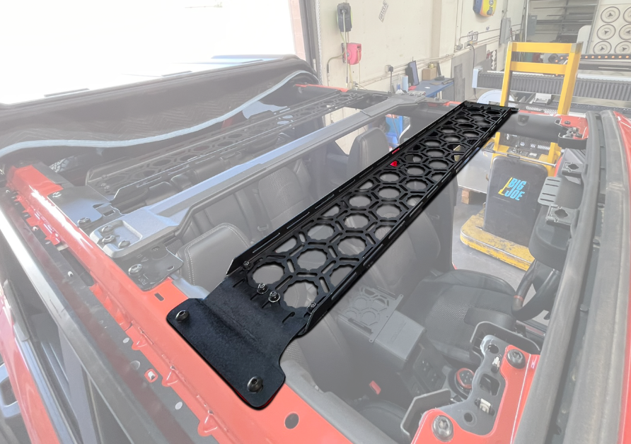 Bronco 2021 + Inside Roof Panel Mount (across front section) by Adapt-A-Panel - PCI Race Radios