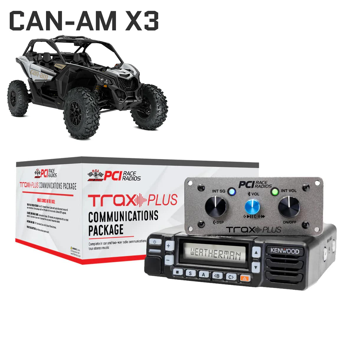 Can Am X3 UTV Trax Communications Package - PCI Race Radios
