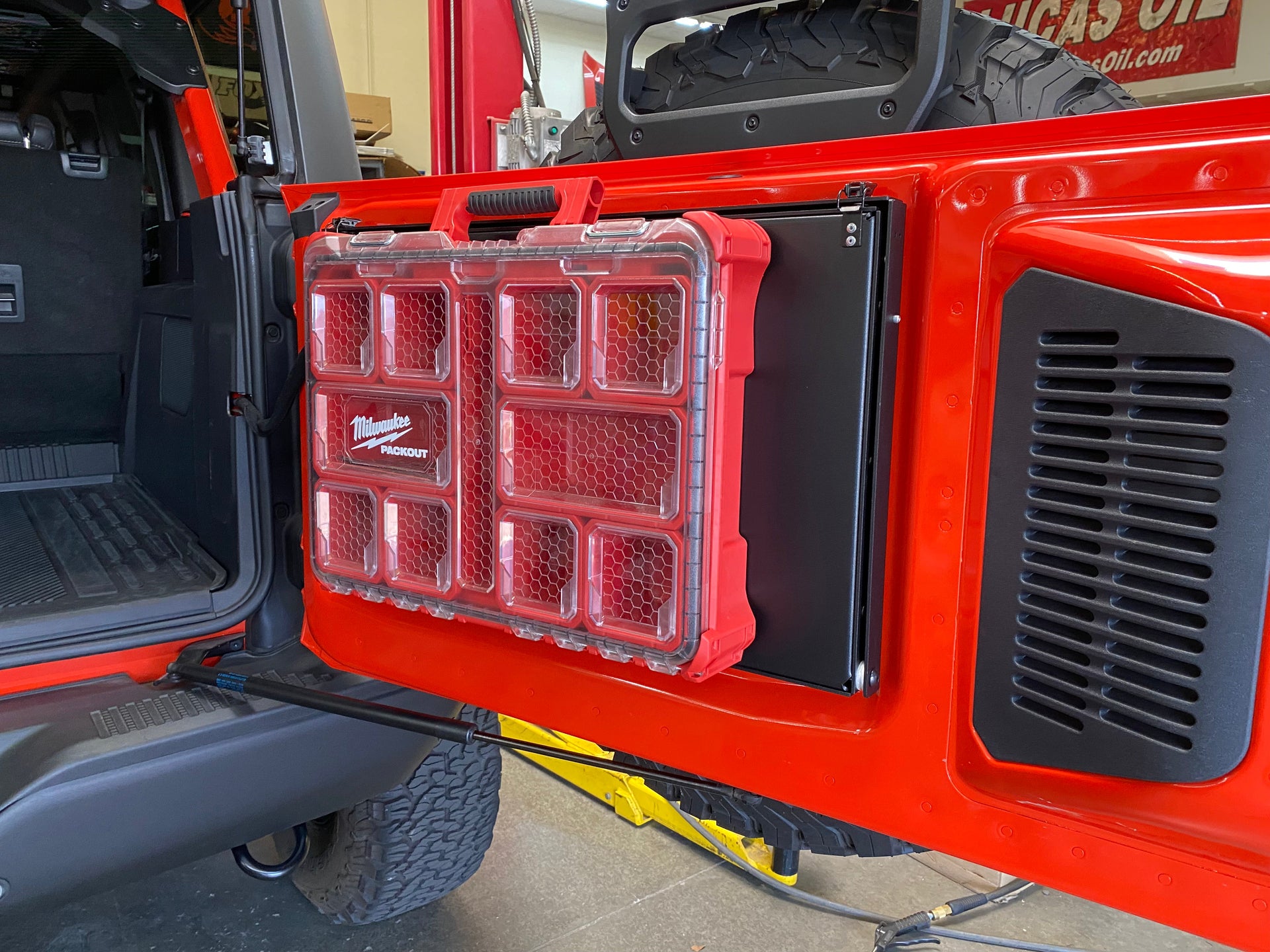 Tailgate Folding Table with PACKOUT Storage Mount - (2022 +) Bronco Raptor and (2021 +) Ford Bronco - PCI Race Radios