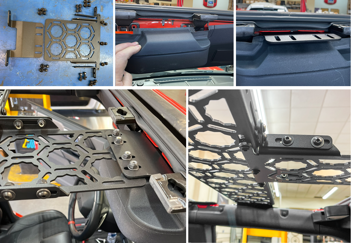 Bronco 2021 + Inside Front Roof Mount (Short Panel Add On) by Adapt-A-Panel - PCI Race Radios