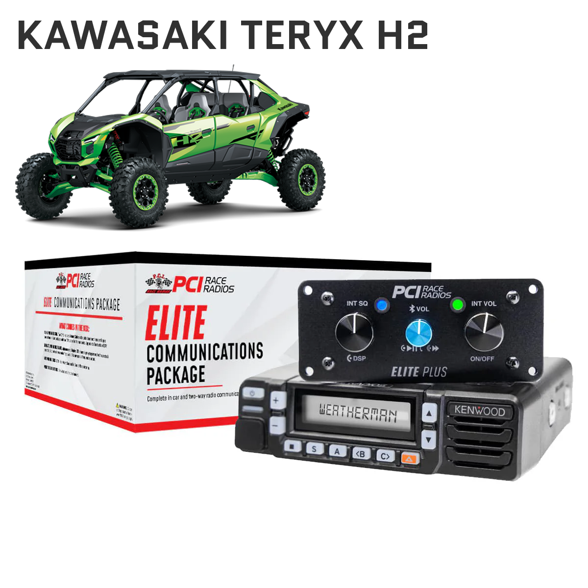 Kawasaki Teryx H2 Elite UTV Communications Package - PCI Race Radios