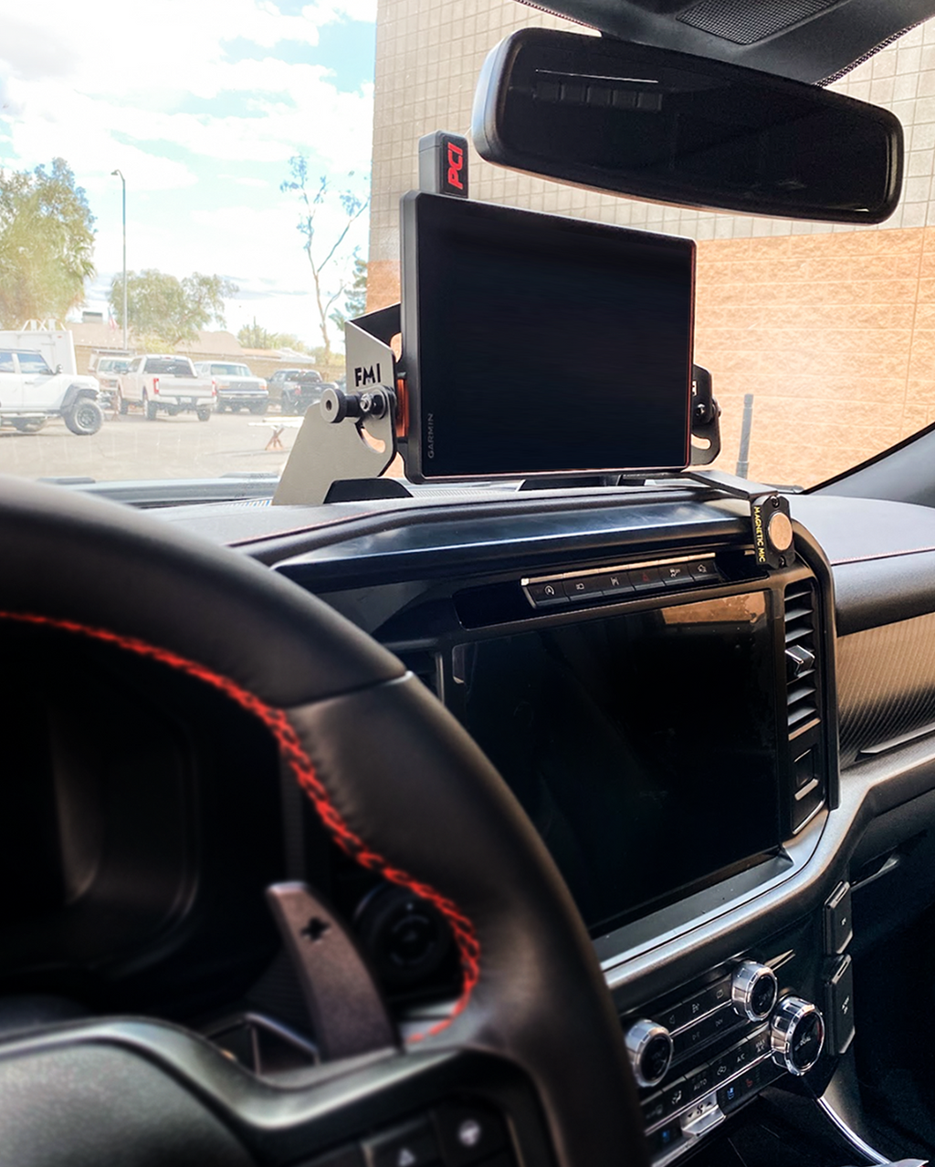 (2024+) Gen 3.5 Raptor - and 2024-up F150 - Center Dash Fold Down GPS mount - Garmin TREAD XL - PCI Race Radios
