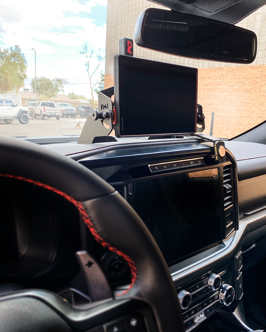 (2024+) Gen 3.5 Raptor - and 2024-up F150 - Center Dash Fold Down GPS mount - Garmin TREAD XL - PCI Race Radios