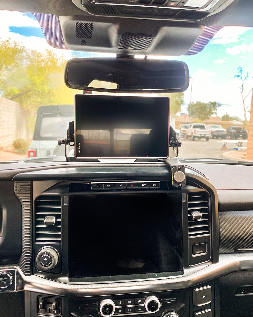 (2024+) Gen 3.5 Raptor - and 2024-up F150 - Center Dash Fold Down GPS mount - Garmin TREAD XL - PCI Race Radios