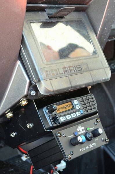 RZR Under Pull Open Box Icom Radio and Intercom Bracket - PCI Race Radios
