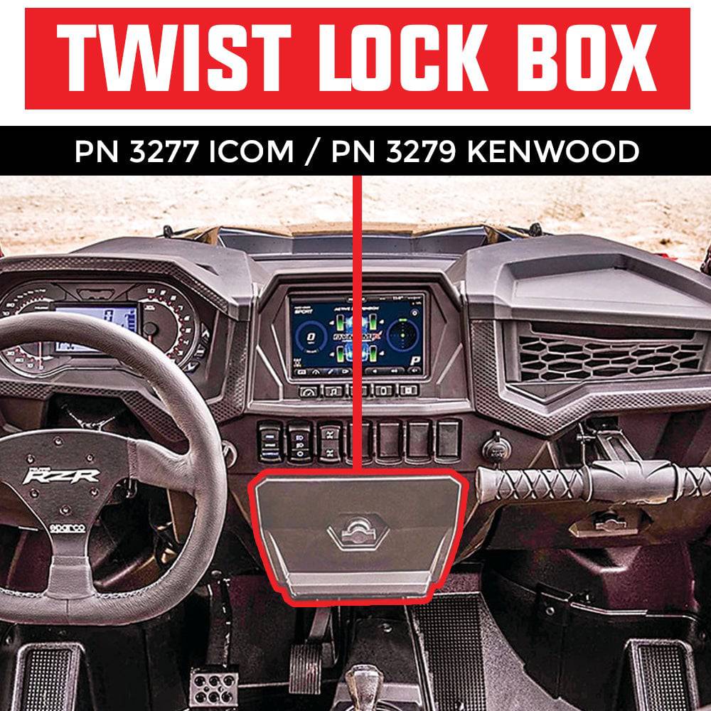 RZR Twist Lock Open Box Replacement Radio and Intercom Bracket - PCI Race Radios
