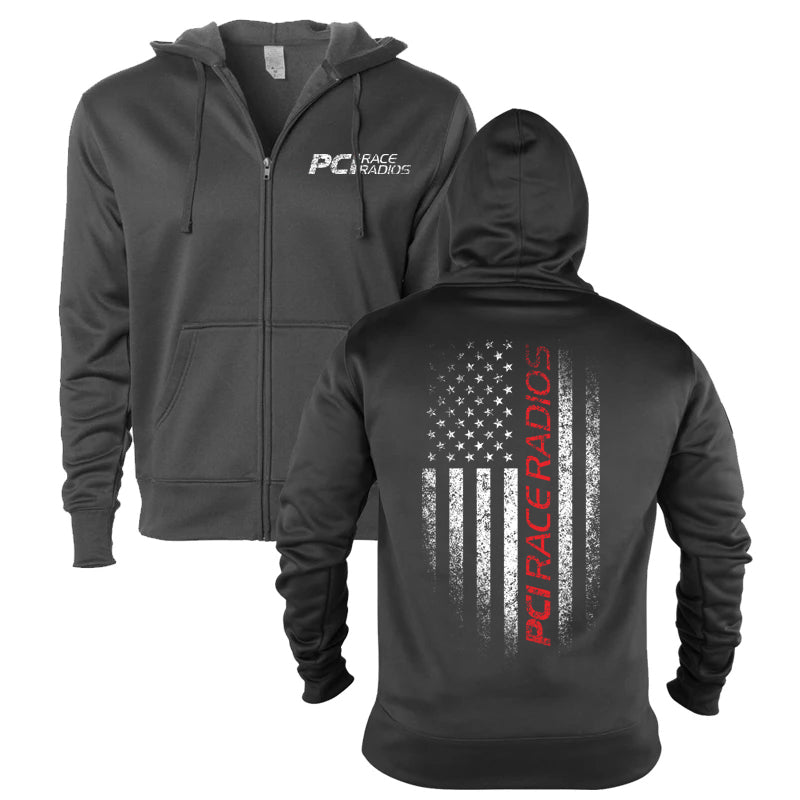 PCI Patriot Zip Up Hoodie Front And Back