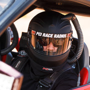 Pyrotect Sportmax DOT Midair Helmet Trax Wired in Use - PCI Race Radios