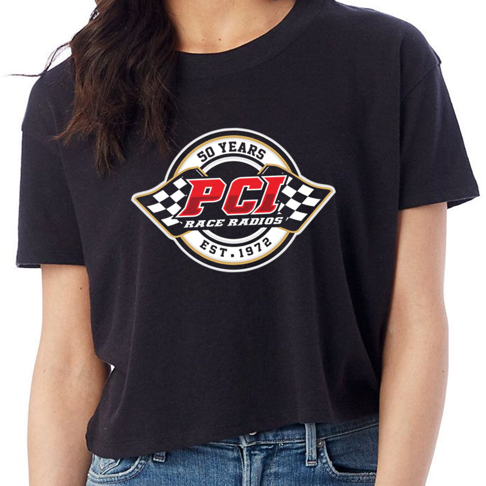 PCI 50 years Ladies Crop Shirt Front
