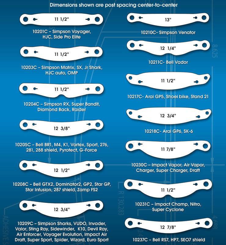 Laminated Race Tear Offs Sizing